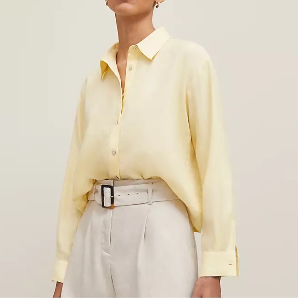 NWT Ann Taylor Cropped Linen Button-Up Shirt